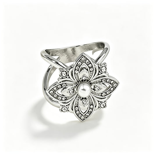 Vintage Blomstret Skjerfring I Metall