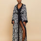 Uformell Kimono Med Trykk Åpen Cardigan Lang