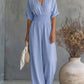 Dame V-Hals Jumpsuit Med Vide Ben Og Høy Midje