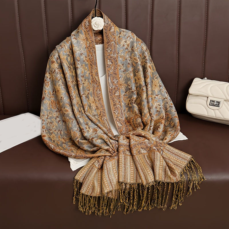 Boho Paisley Sjal Skjerf Med Pashmina