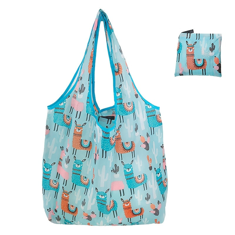 Sammenleggbar Hundetrykk Tote Bag Polyester Skulderveske