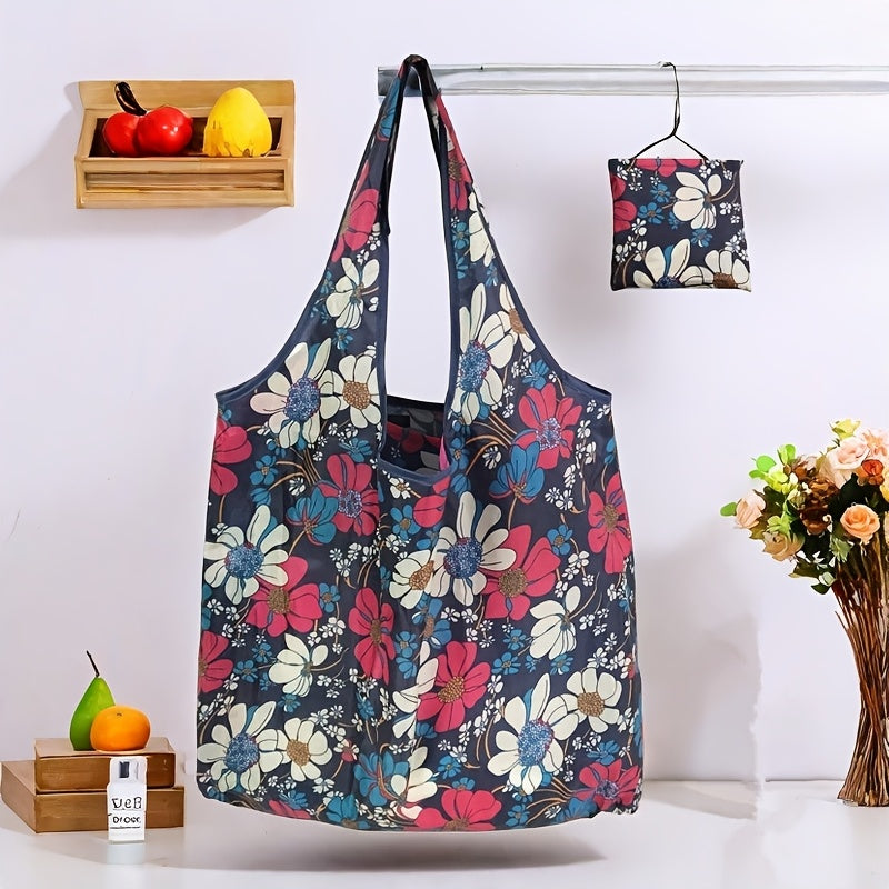 Sammenleggbar Hundetrykk Tote Bag Polyester Skulderveske