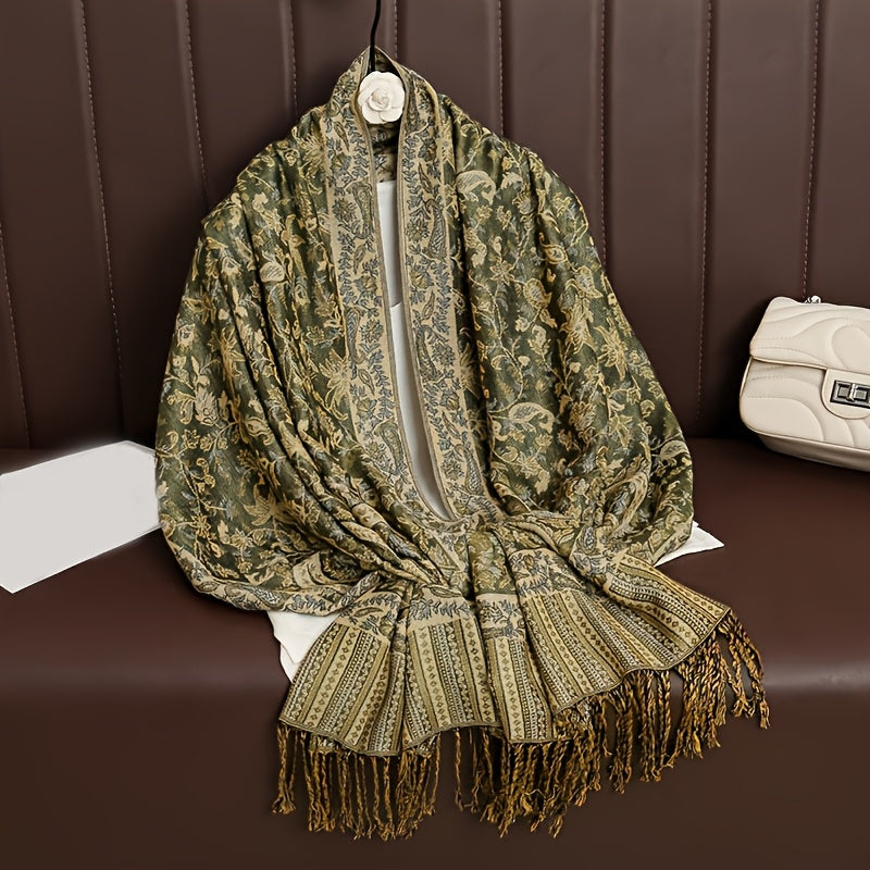 Boho Paisley Sjal Skjerf Med Pashmina