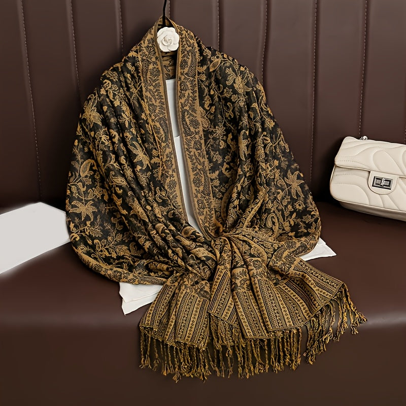 Boho Paisley Sjal Skjerf Med Pashmina