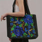 Dames Etnisk Brodert Tote Bag Blomster- Og Fuglemønster