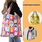 Sammenleggbar Hundetrykk Tote Bag Polyester Skulderveske